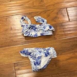 Janie & Jack Blue Floral Kids Swim Set